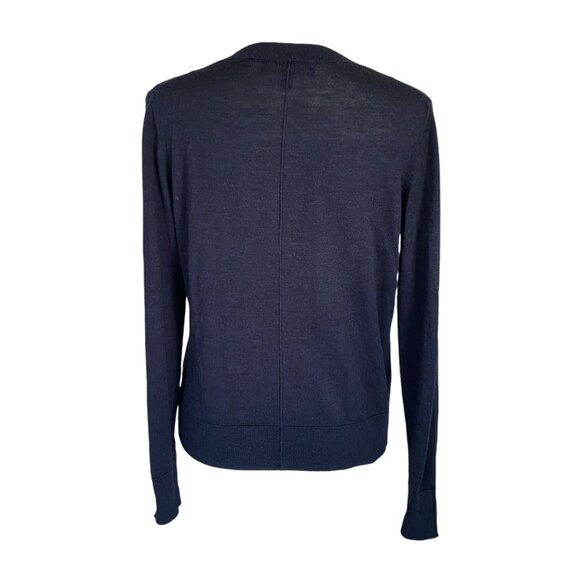 Banana Republic women's size XS dark blue stretchy wool button down sweater - Picture 4 of 7